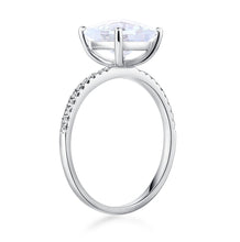 गैलरी व्यूवर में इमेज लोड करें, 0.12ct Natural Diamond 14K White Gold 2.5 Ct Topaz Ring