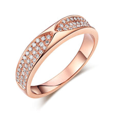 गैलरी व्यूवर में इमेज लोड करें, 0.31ct Natural Diamonds 14K Rose Gold Bridal Anniversary Ring
