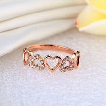 गैलरी व्यूवर में इमेज लोड करें, 0.12ct Natural Diamonds 14K Rose Gold Heart Ring