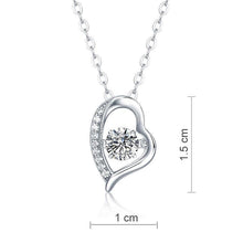 गैलरी व्यूवर में इमेज लोड करें, 0.5ct Moissanite Dancing Stone Heart Necklace