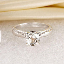 गैलरी व्यूवर में इमेज लोड करें, 0.2ct Natural Diamond 14K White Gold 1.2ct Topaz Ring
