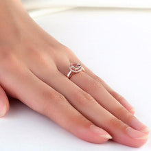 गैलरी व्यूवर में इमेज लोड करें, 0.11 CT Natural Diamond 14K Rose Gold Peach Morganite Ring