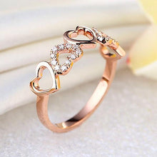गैलरी व्यूवर में इमेज लोड करें, 0.12ct Natural Diamonds 14K Rose Gold Heart Ring
