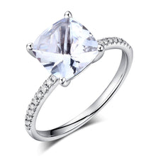 गैलरी व्यूवर में इमेज लोड करें, 0.12ct Natural Diamond 14K White Gold 2.5 Ct Topaz Ring