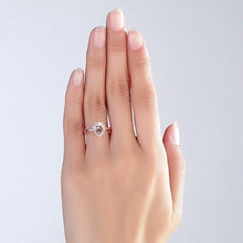 गैलरी व्यूवर में इमेज लोड करें, 0.11 CT Natural Diamond 14K Rose Gold Peach Morganite Ring