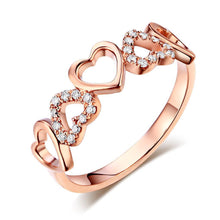 गैलरी व्यूवर में इमेज लोड करें, 0.12ct Natural Diamonds 14K Rose Gold Heart Ring