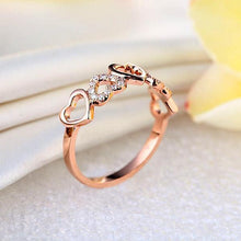 गैलरी व्यूवर में इमेज लोड करें, 0.12ct Natural Diamonds 14K Rose Gold Heart Ring