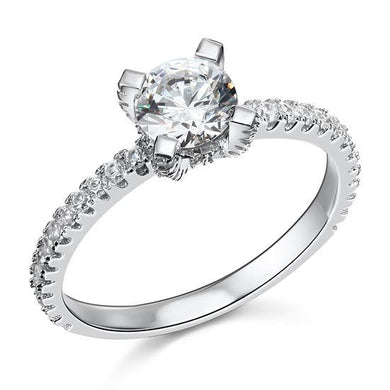 1 Carat Created Diamond Engagement Ring - Black Diamonds New York