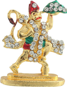 Divine Gifts & Artificial Jewellery Hanuman Pahar Golden Naino Brass Stone Stand Showpiece Showpiece  -  4.5 cm